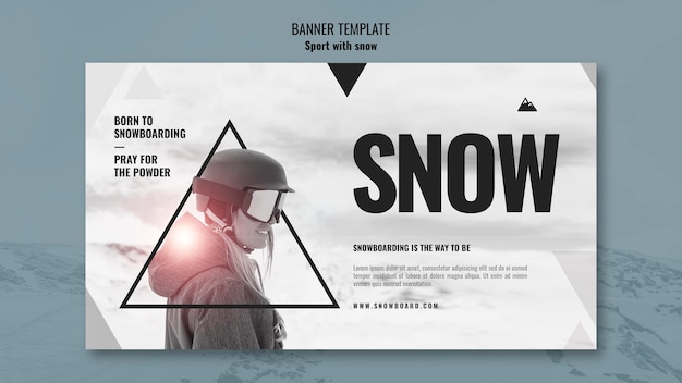 Free PSD snow sport design of banner design