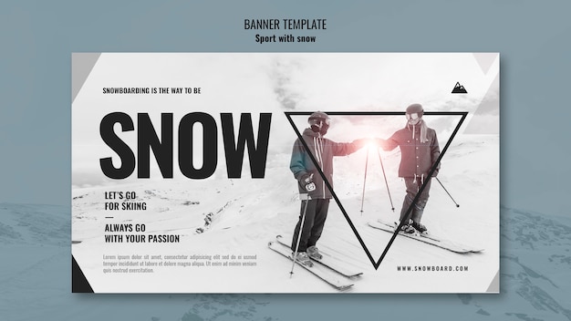 Snow sport design of banner design