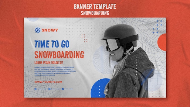 Free PSD snowboarding banner design template