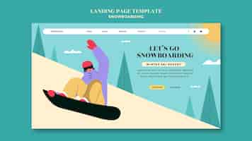 PSD gratuito modello di progettazione della pagina di destinazione dello snowboard