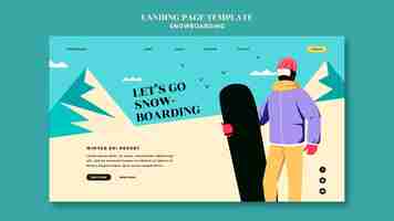 Free PSD snowboarding landing page design template