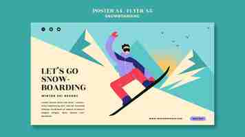 Free PSD snowboarding landing page design template