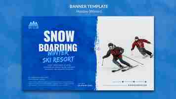 Free PSD snowboarding time banner template