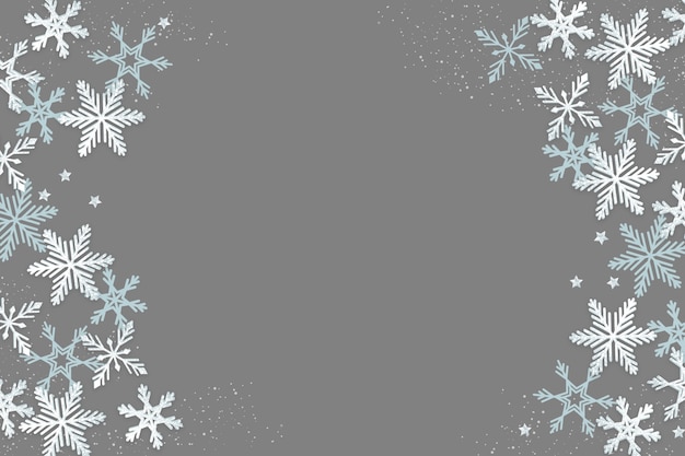 Snowflakes frame isolated