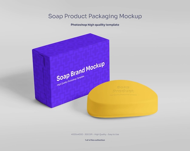 Soap bar and packaging mockup