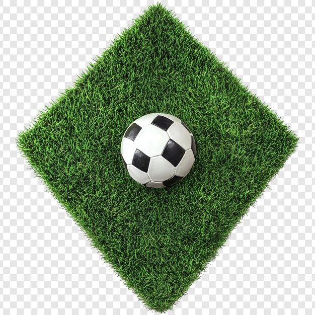 草 の 片 に 置か れ た サッカー の ボール - クラシック な ゲーム