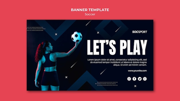 Soccer banner template concept