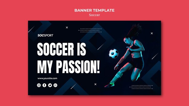 Soccer banner template design