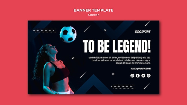 Soccer banner template theme