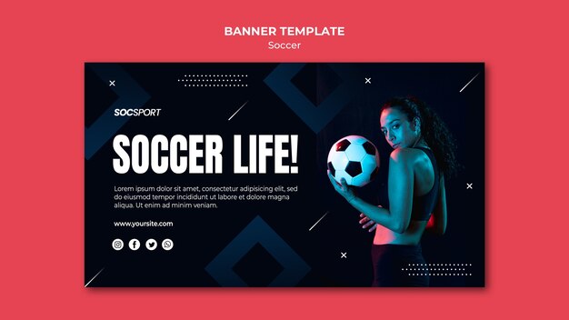 Soccer banner template