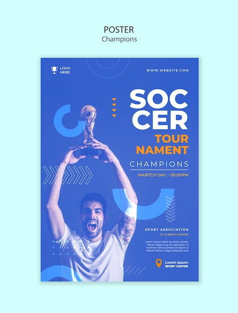 Free PSD soccer champions  template