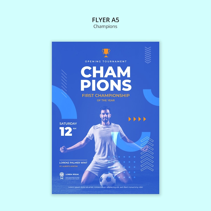Free PSD soccer champions  template
