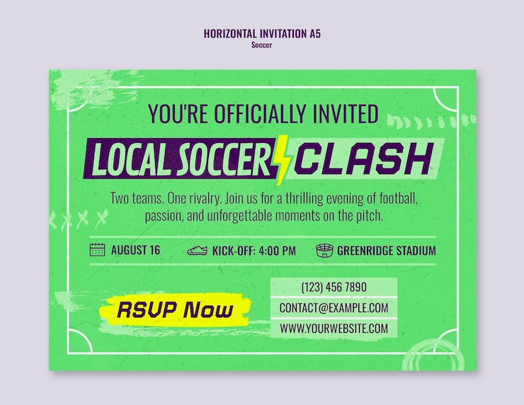 मुफ़्त PSD soccer clash invitation
