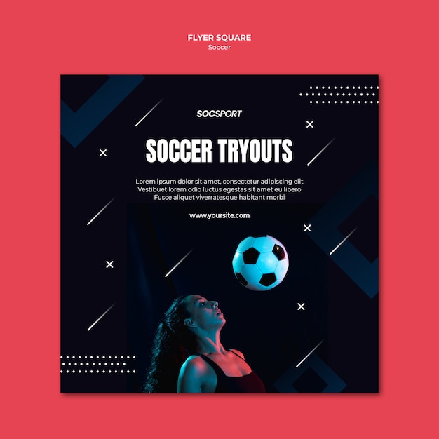 無料PSD サッカーチラシテンプレート