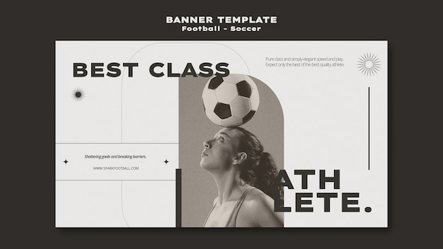 Soccer game horizontal banner template