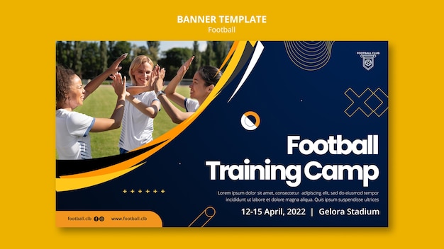 Soccer game horizontal banner template