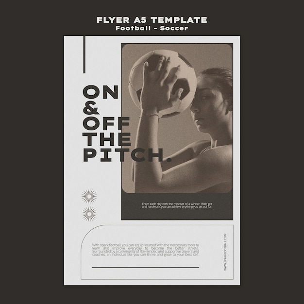 Free PSD soccer game vertical flyer template