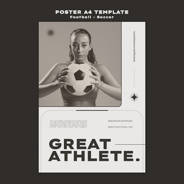 Free PSD soccer game vertical poster template