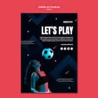 Free PSD soccer poster template design