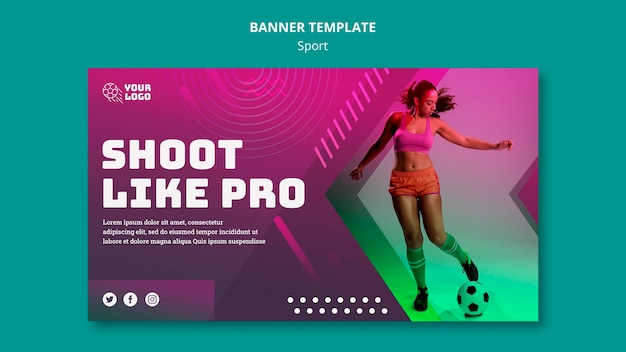 Free PSD soccer training ad banner template