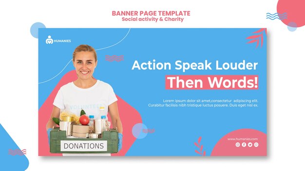 Social activity and charity banner template