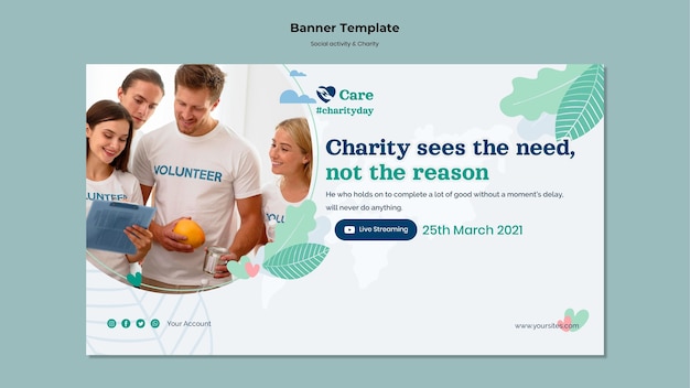 Free PSD social activity and charity banner