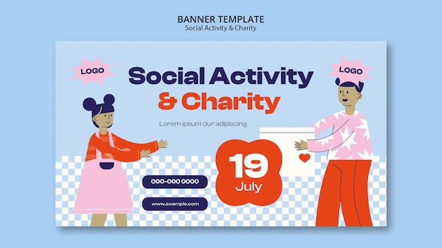 Social activity and charity banner