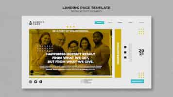 Free PSD social activity and charity landing page template