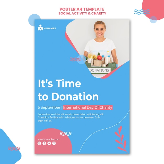 Free PSD social activity and charity poster template