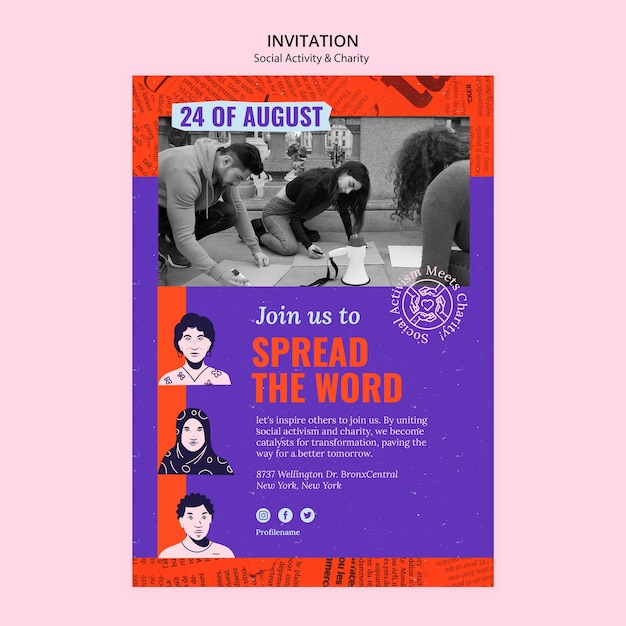 social activity and charity template design