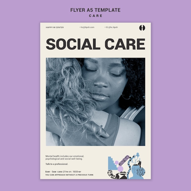 Free PSD social care flyer template