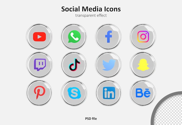 Free PSD social media 3d icons pack