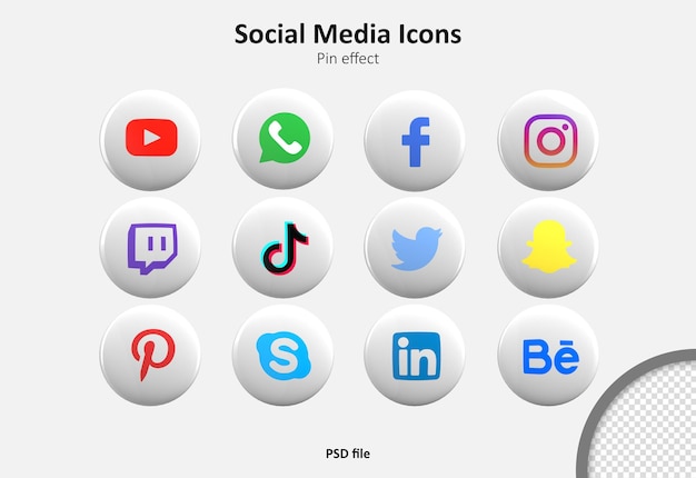 Social media 3d icons pack