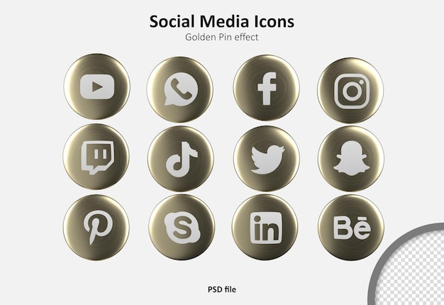 Free PSD social media 3d icons pack