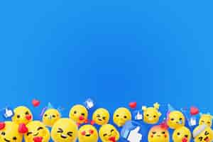PSD gratuito sfondo di social media con emoji