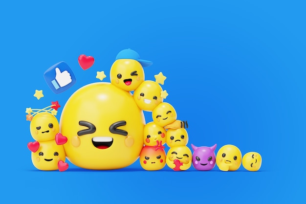 Social media background with emojis