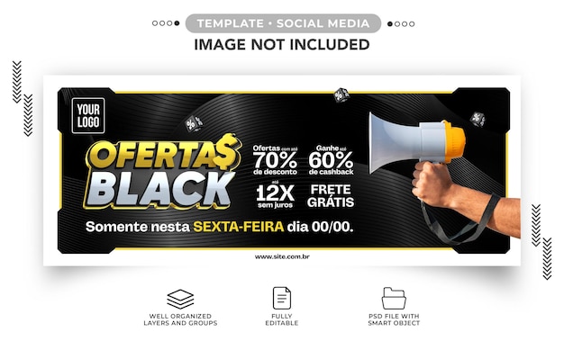 Offerte del black friday banner sui social media