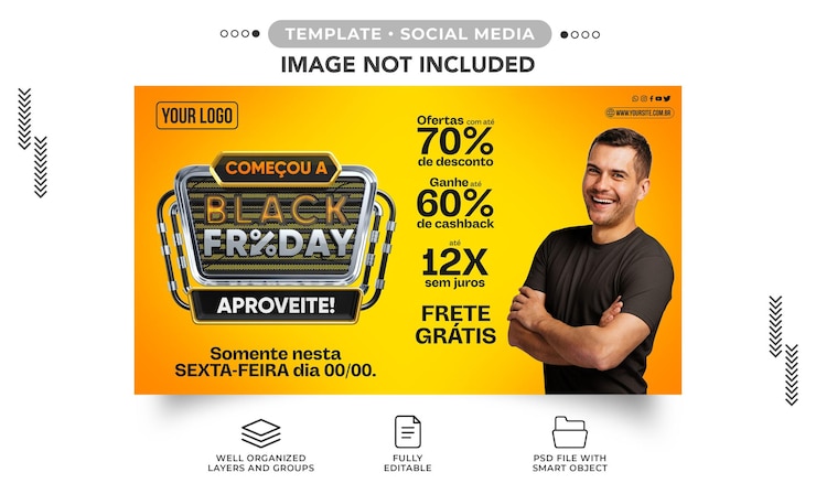 Free PSD social media banner black friday unmissable promotion