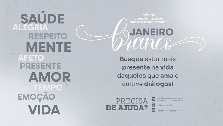 Free PSD social media banner campaign white january seek help