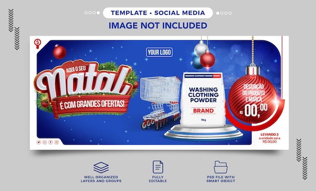 Social media banner christmas has great offers in brazil