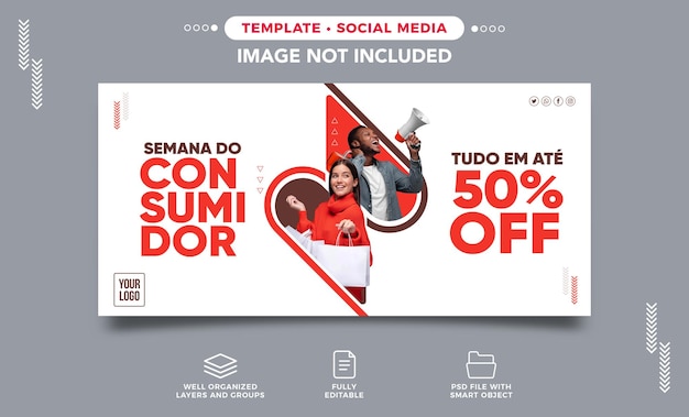 Banner sui social media consumer week tutto fino a 50 di sconto