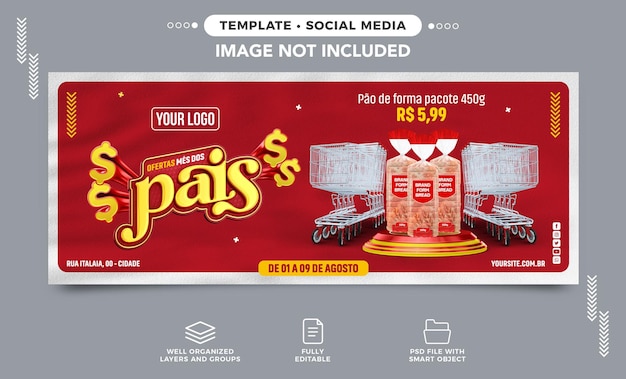 Free PSD social media banner father's day offers for product sales