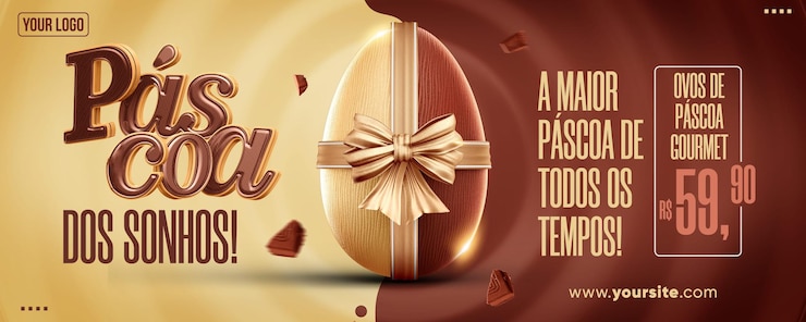 Free PSD social media banner gourmet dreams easter