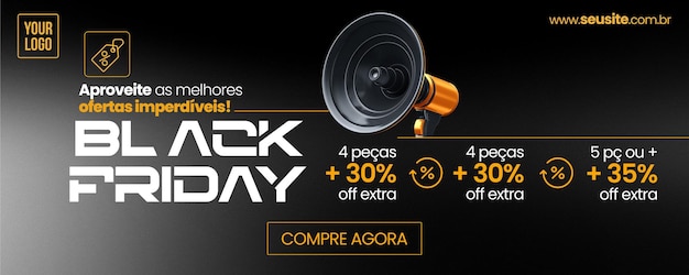 PSD gratuito banner social instagram black friday per offerte imperdibili