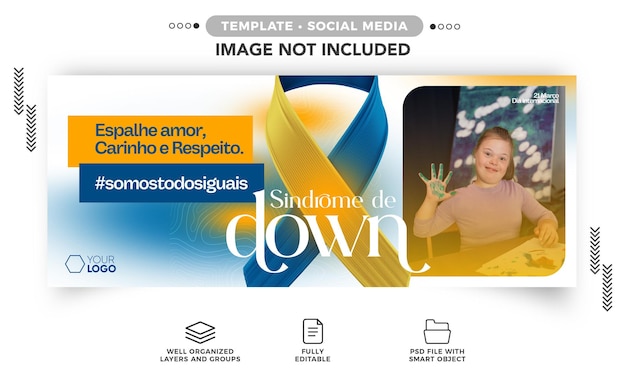 Social Media Banner Free PSD Template for International Down Syndrome Day – March 21st