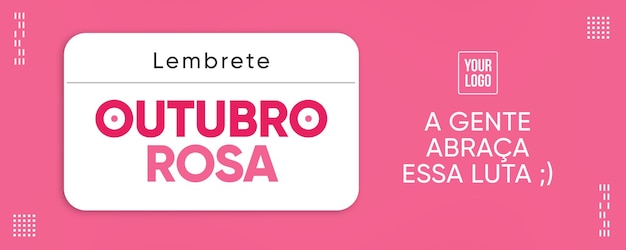 Free PSD social media banner pink october campaign reminder in brazil