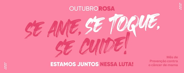 Banner sui social media rosa ottobre ama te stesso