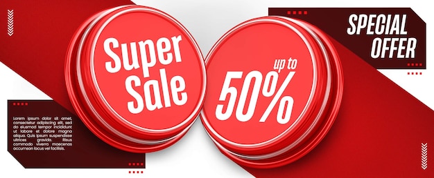 Free PSD social media banner special offer super sale template up to 50