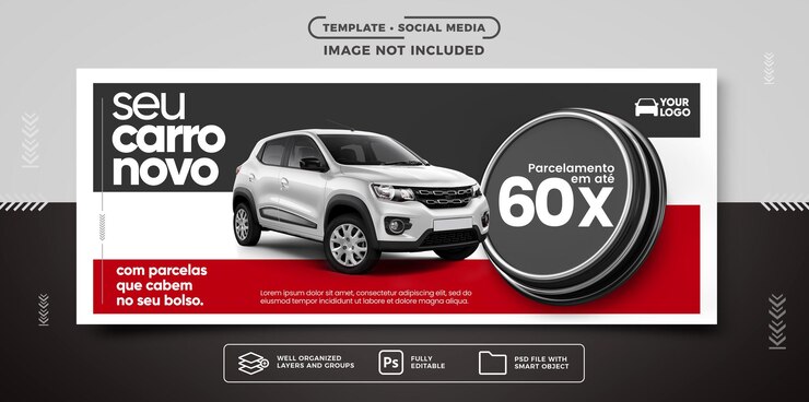 Free PSD social media banner template for vehicle sales