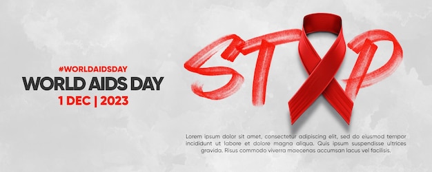 PSD gratuito banner sui social media per fermare la giornata mondiale contro l'aids